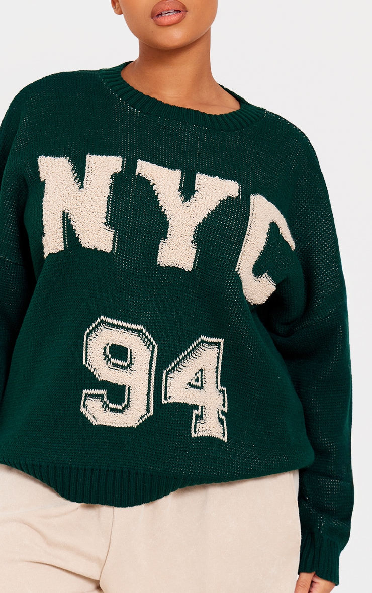 Plus Forest Green Nyc 94 Jumper | Plus Size