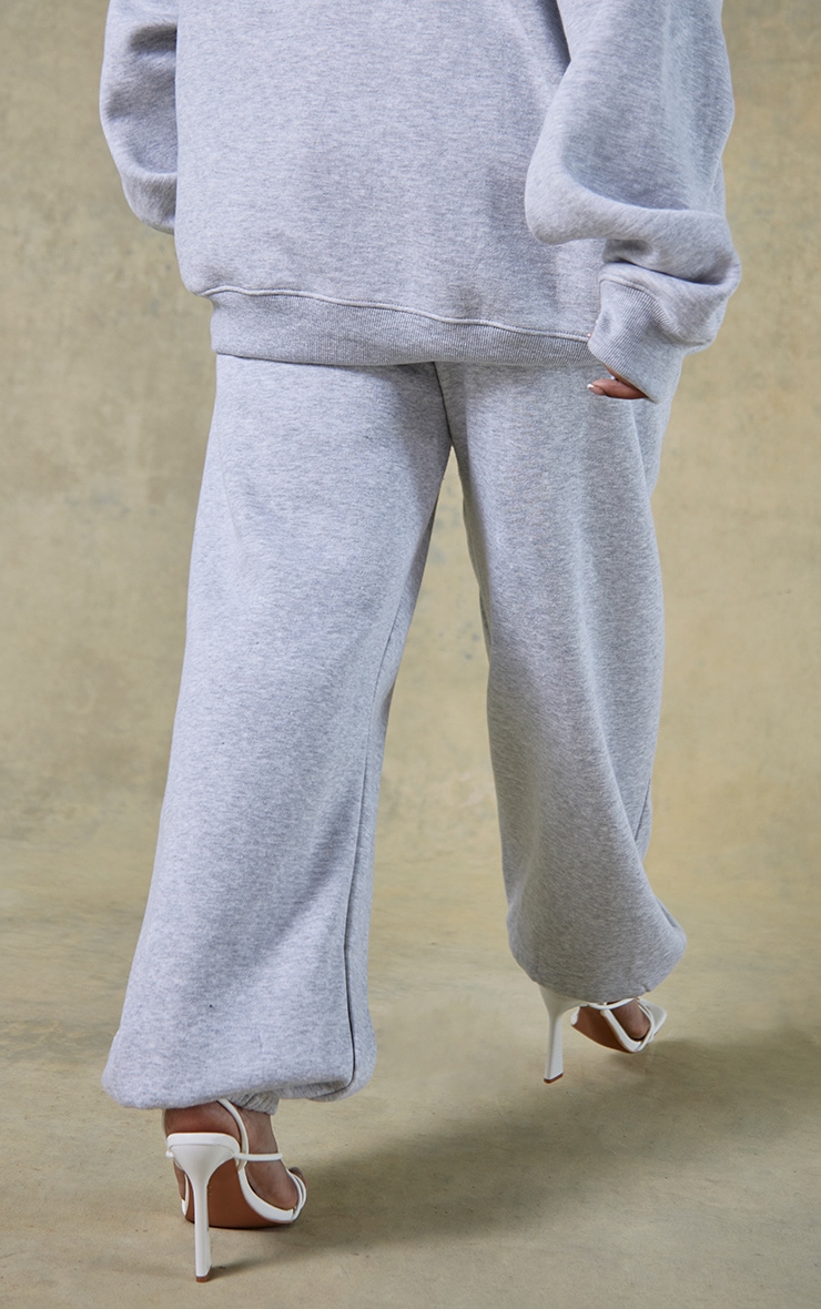 Plus Grey Oversized Embroidered Joggers image 3
