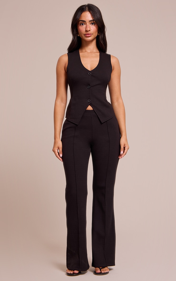 Petite Black Interlock Button Up Sleeveless Top image 3