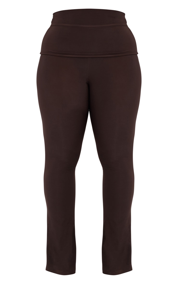 Shape Chocolate Brown Extreme Fold Over Fit Flare Pants image 5