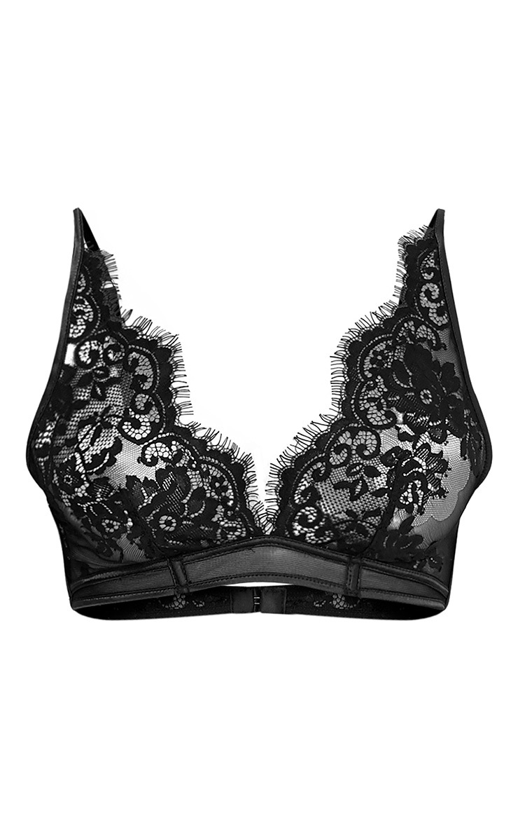 wendy black sheer lace soft bra jack