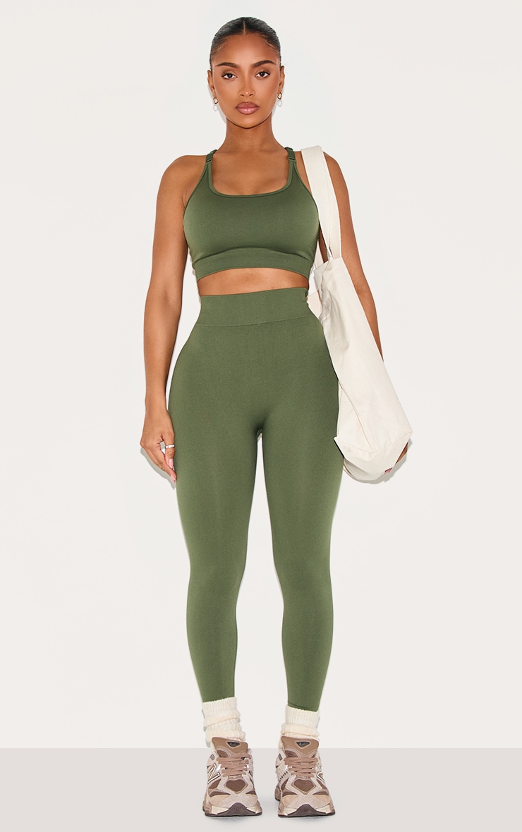 Shape Forest Green Seamless Active Cupped Sports Bra image 3