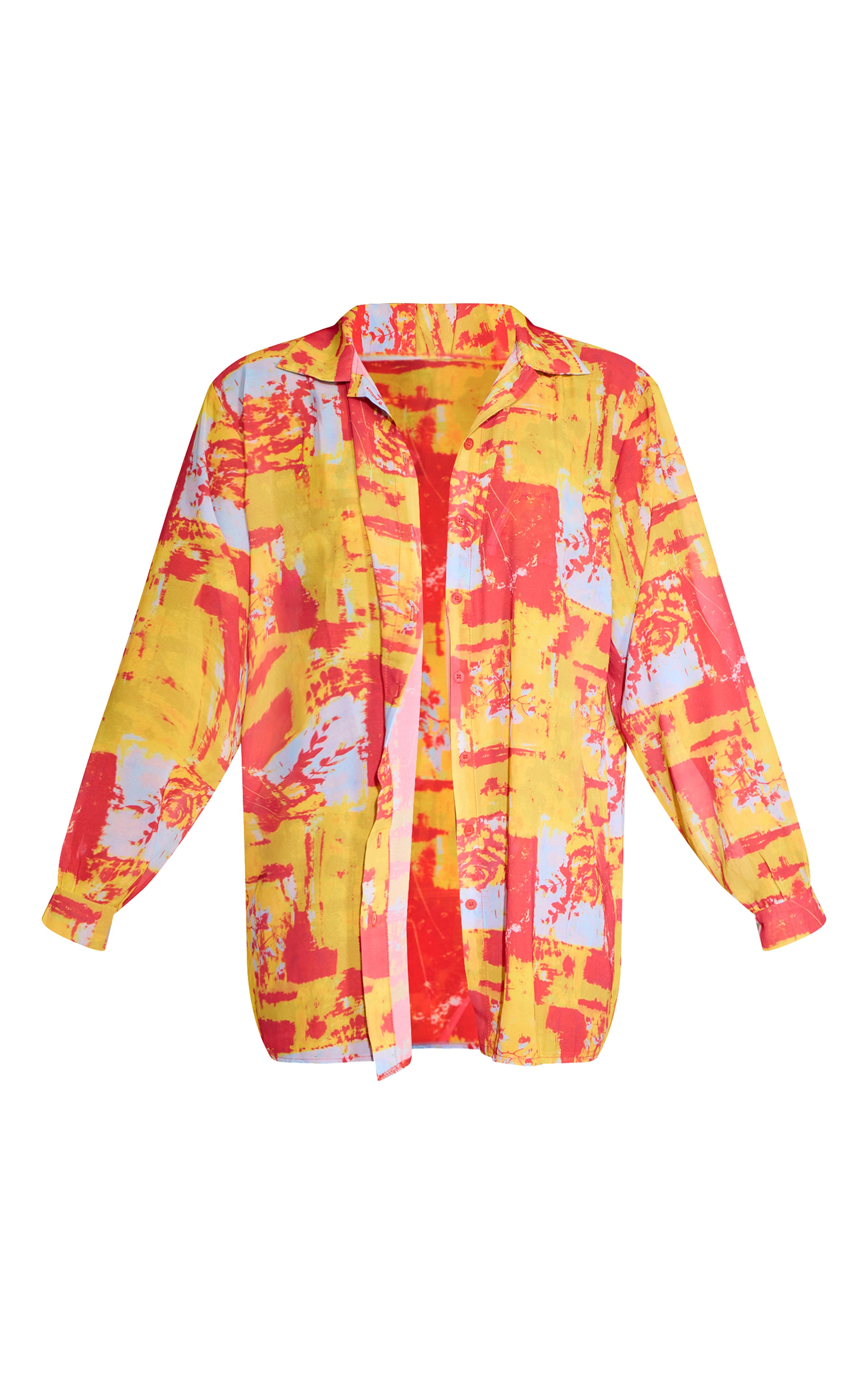 Chemise de plage oversize multicolore imprimé abstrait image 5