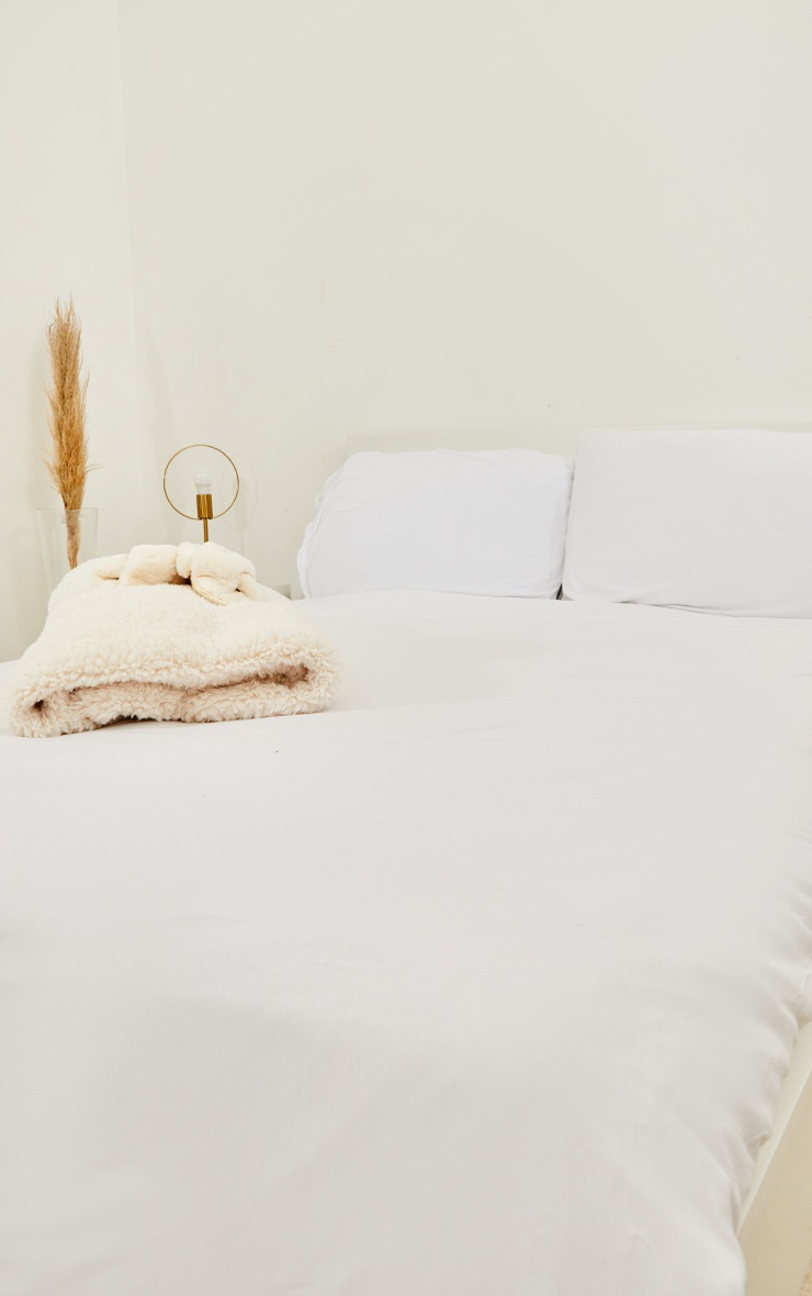 White Jersey Melange Double Duvet Set