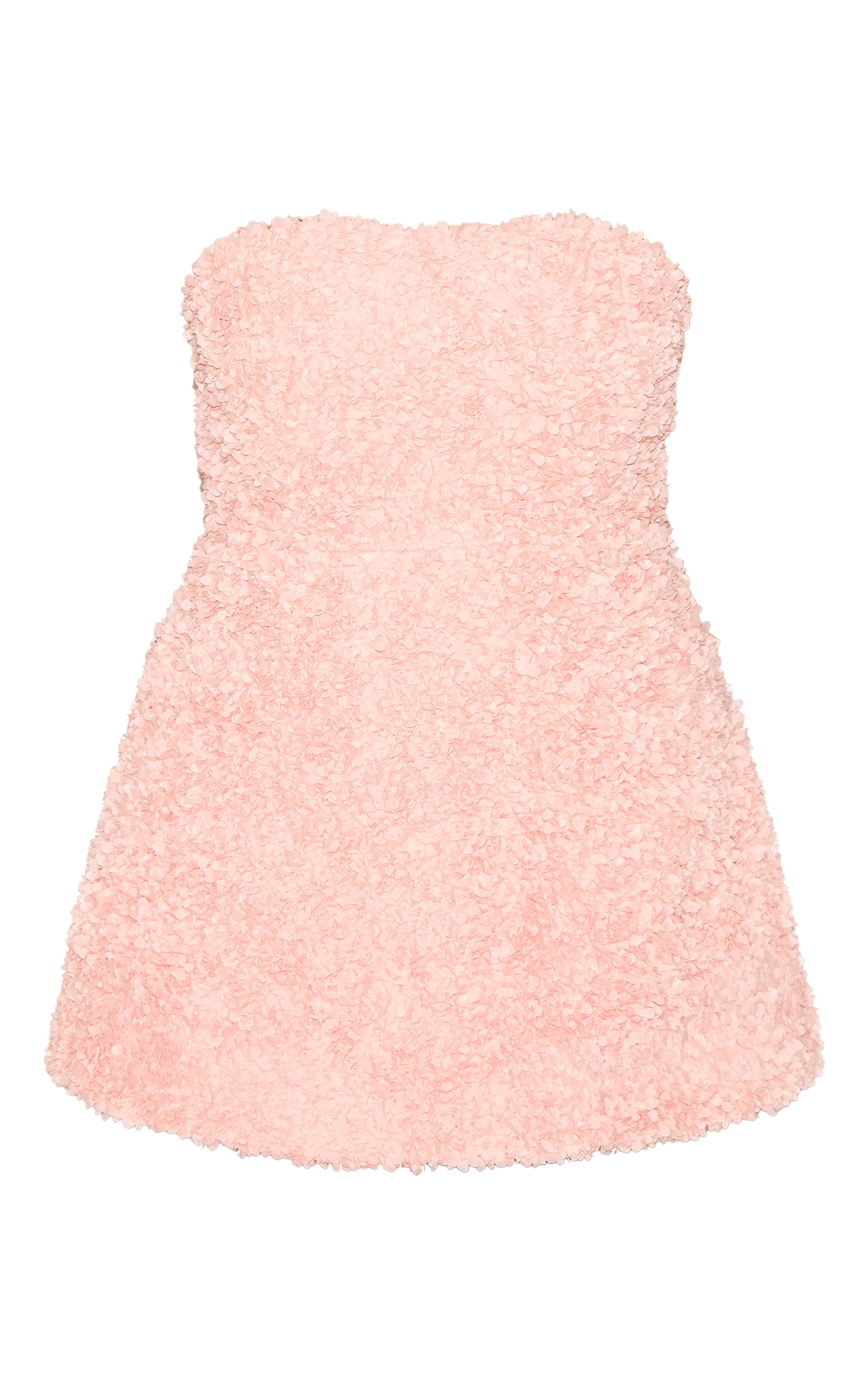 Plus Baby Pink Floral Textured Bandeau Mini Dress image 5