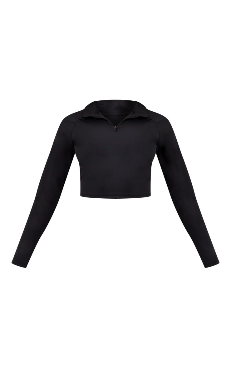 PRETTYLITTLETHING Black Light Luxe Long Sleeve Disco 3/4 Zip Up Jacket image 5