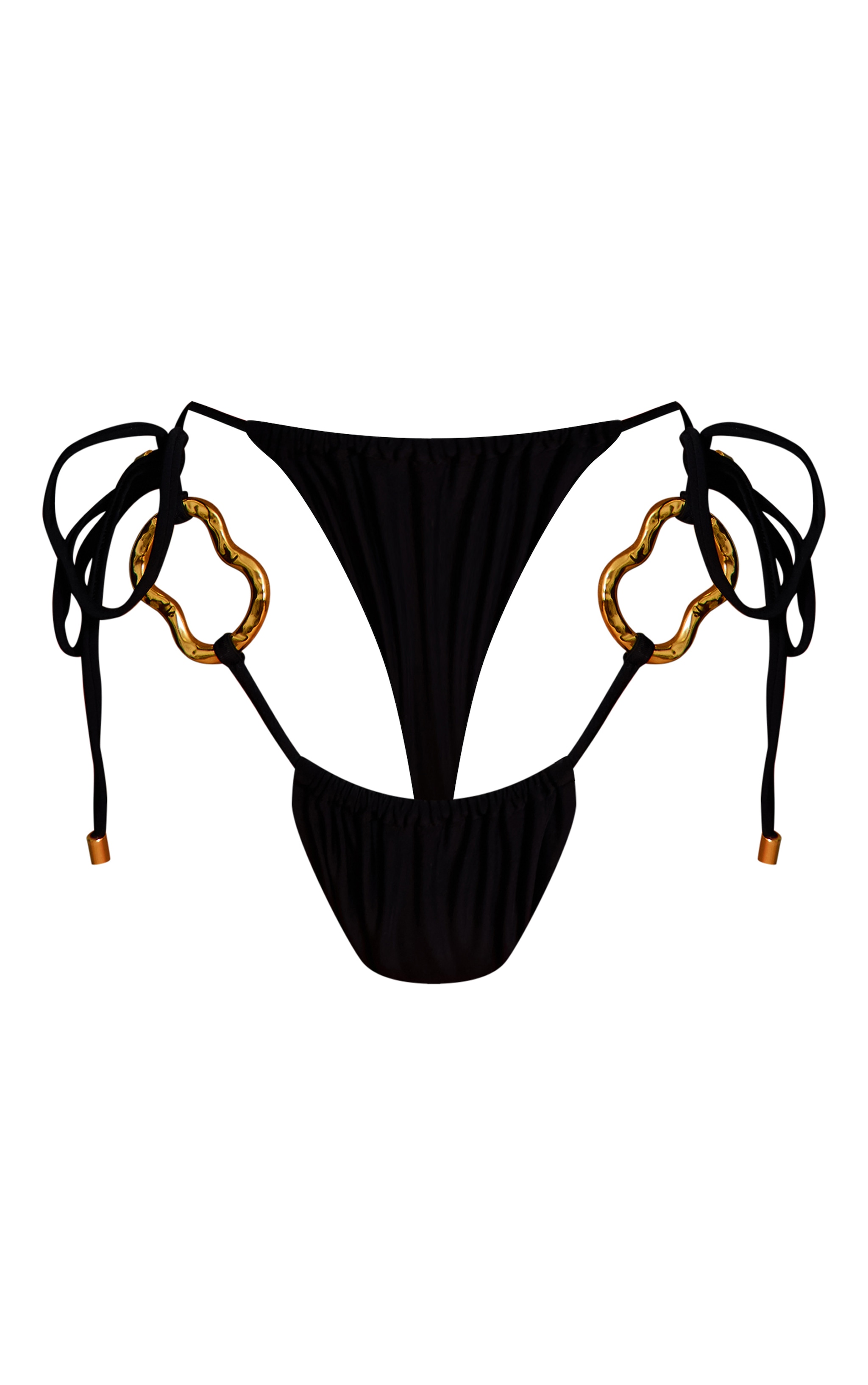 Black Trim Detail Tie Side Bikini Bottom image 5