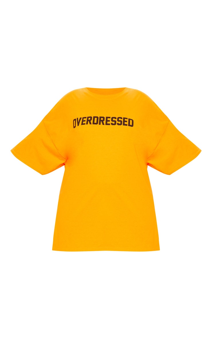 Plus Neon Orange Overdressed T Shirt PrettyLittleThing USA