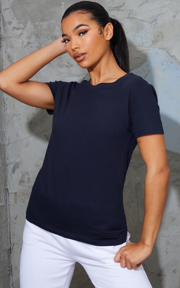 Navy Fitted Short Sleeve T Shirt
