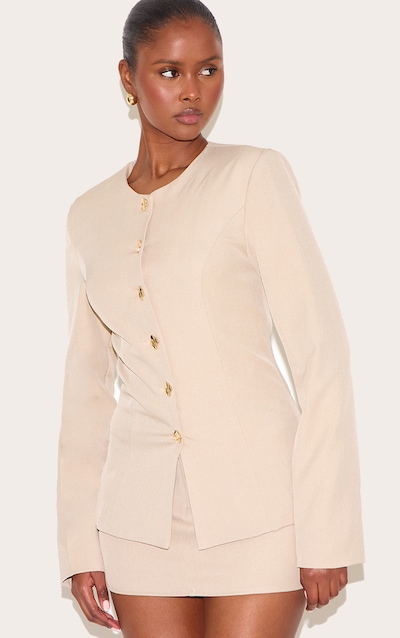 Mini-jupe de tailleur argile à empiècement
