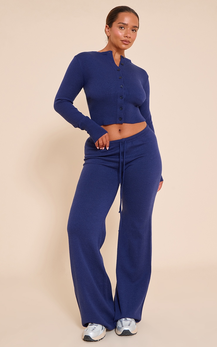 Shape NAVY Knitted Button Front Wide Rib Cardigan image 3