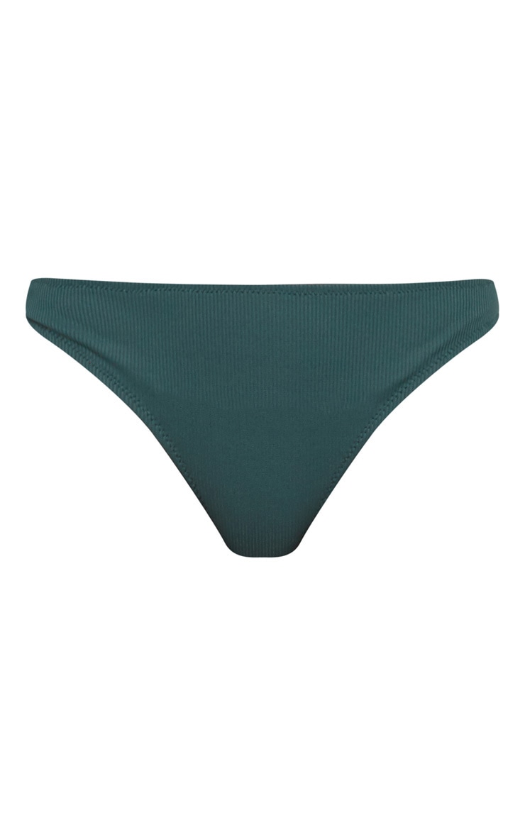 Khaki Ribbed Bikini Bottom Swimwear PrettyLittleThing USA