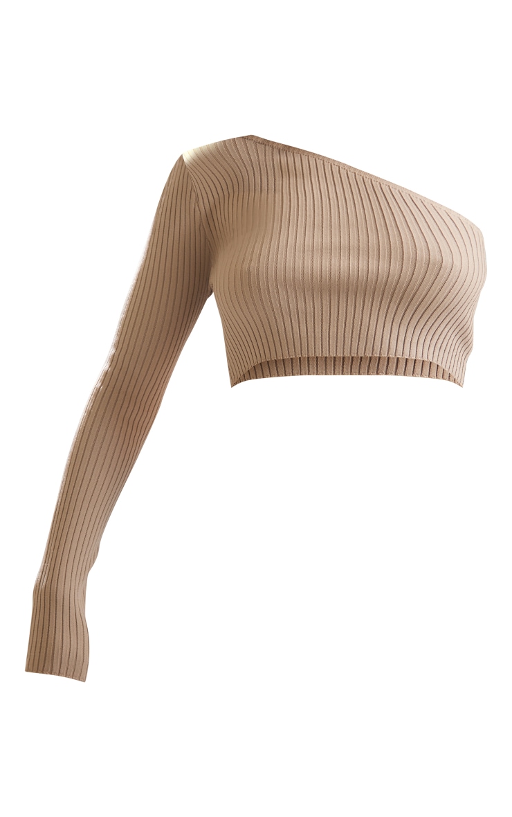 Stone Rib Knit One Shoulder Halterneck Top image 5