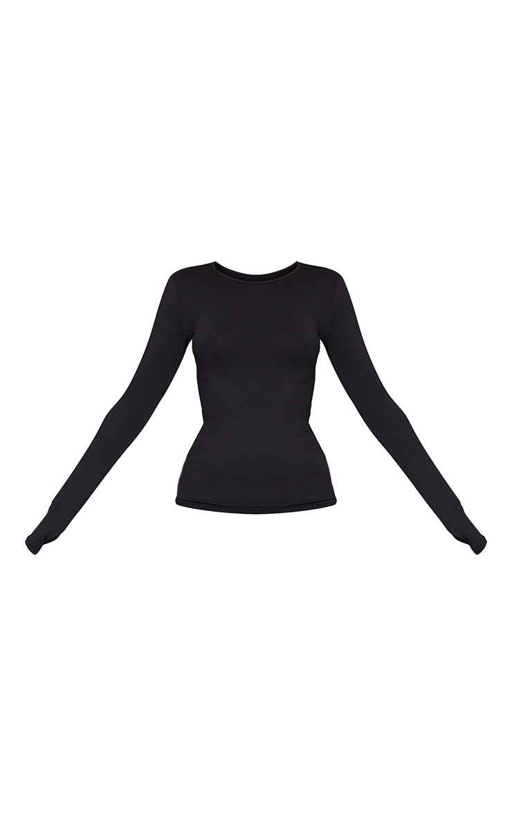 Black Long Sleeve Gym Top image 5