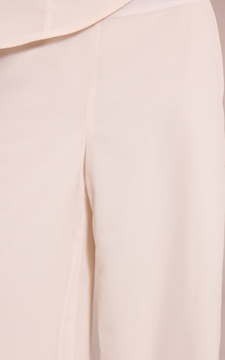 Cream Chiffon Straight Leg Pant image 4