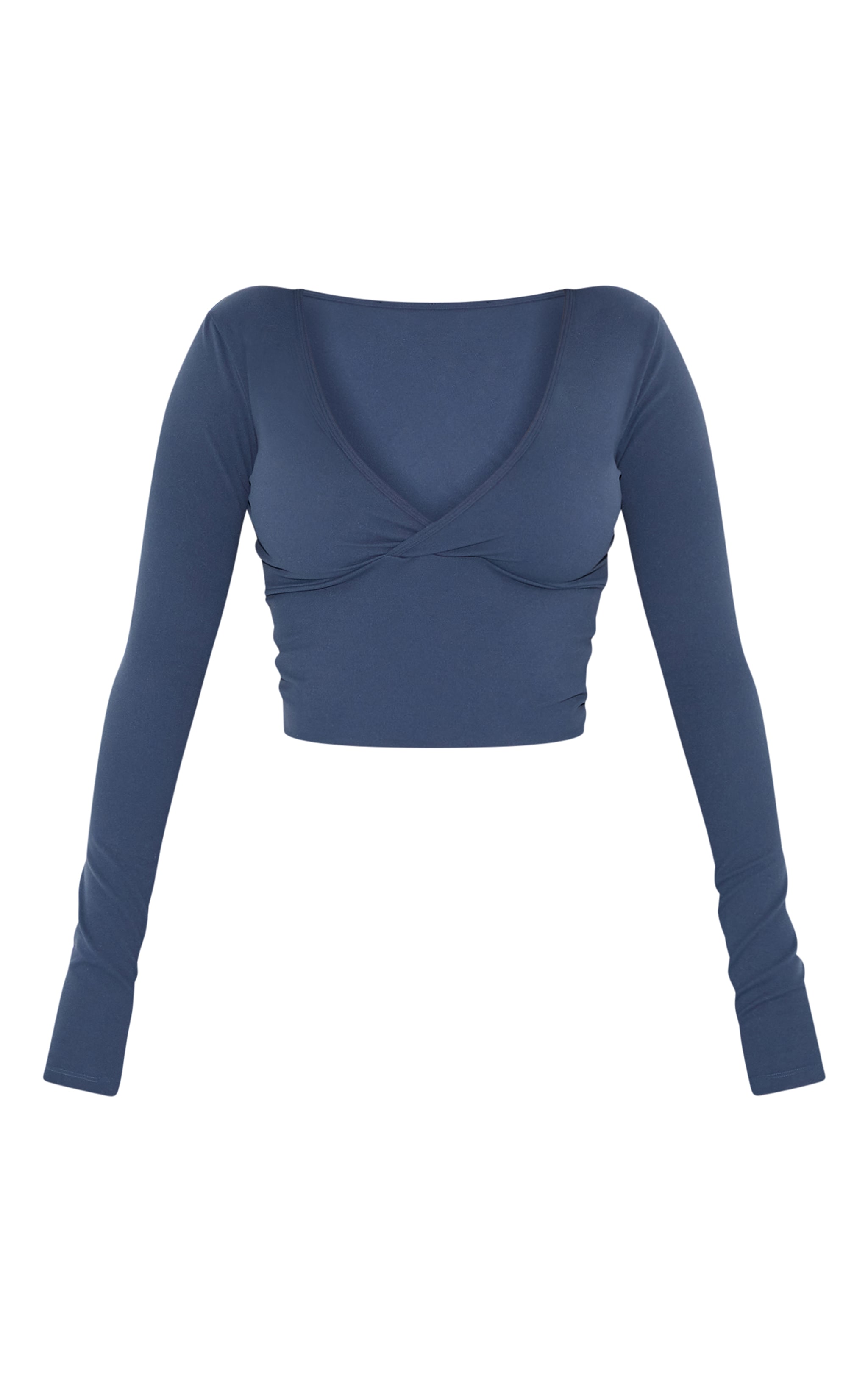 Shape Navy Sculpt Active Wrap V Neck Long Sleeve Top image 5