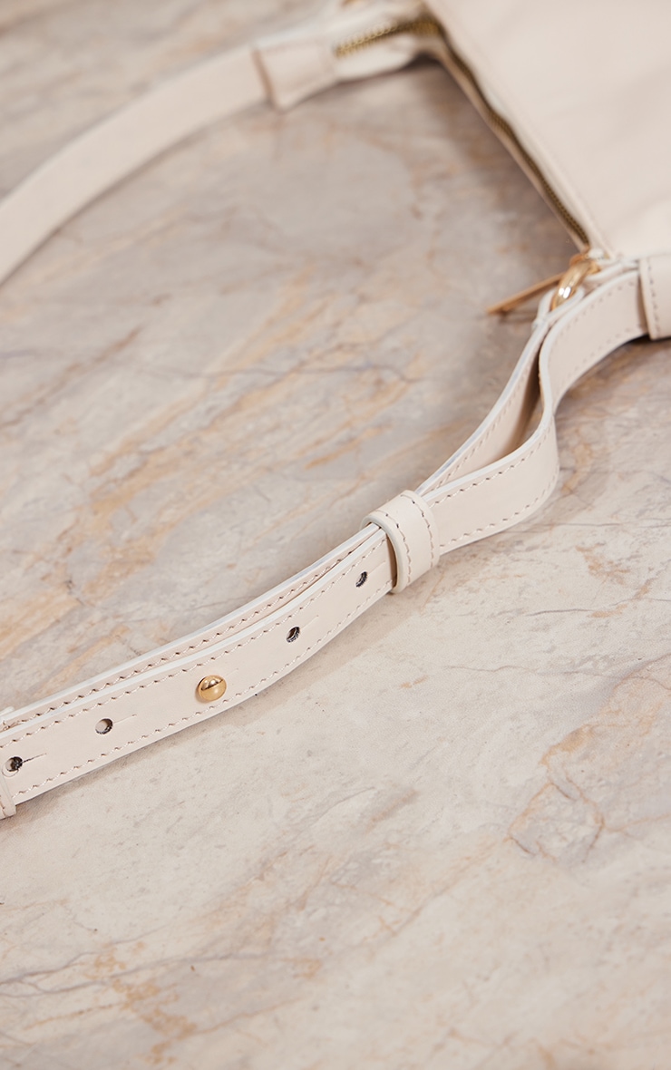 Cream Slim Curved Edge Shoulder Bag image 3