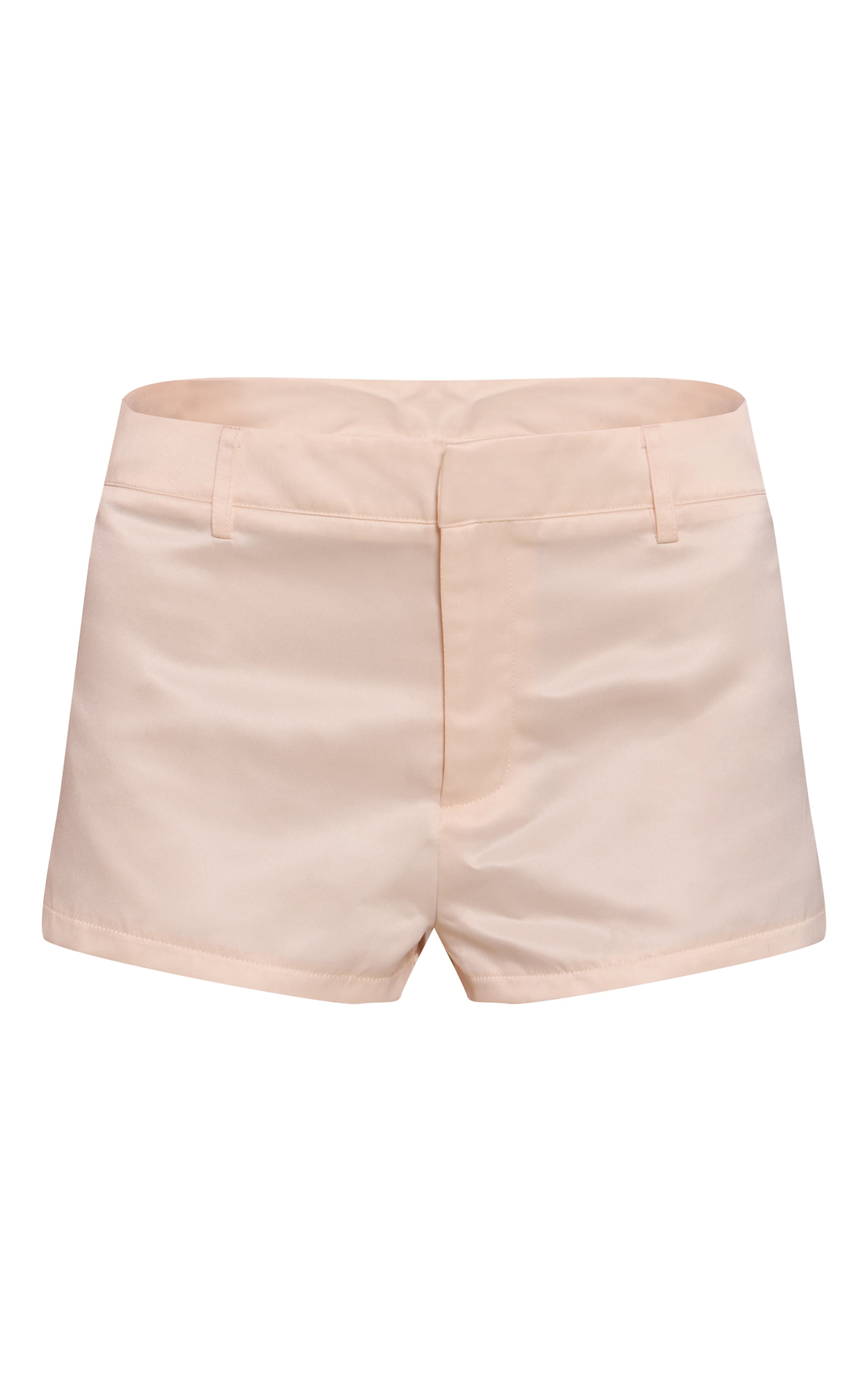 Mini short taille mi-haute satiné crème image 6