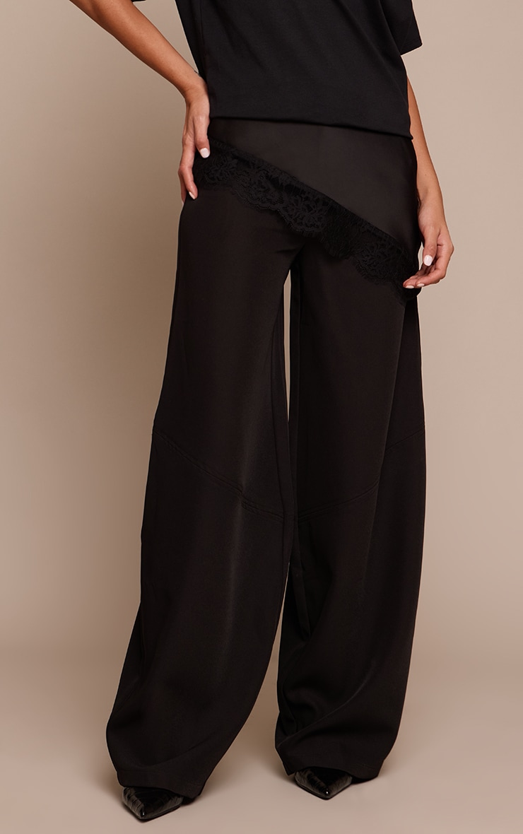 Black Seam Detail Woven Balloon Pants image 2