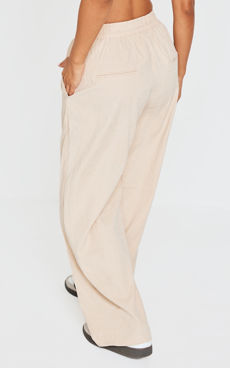 Petite Pantalon cargo effet peau de pêche beige image 3