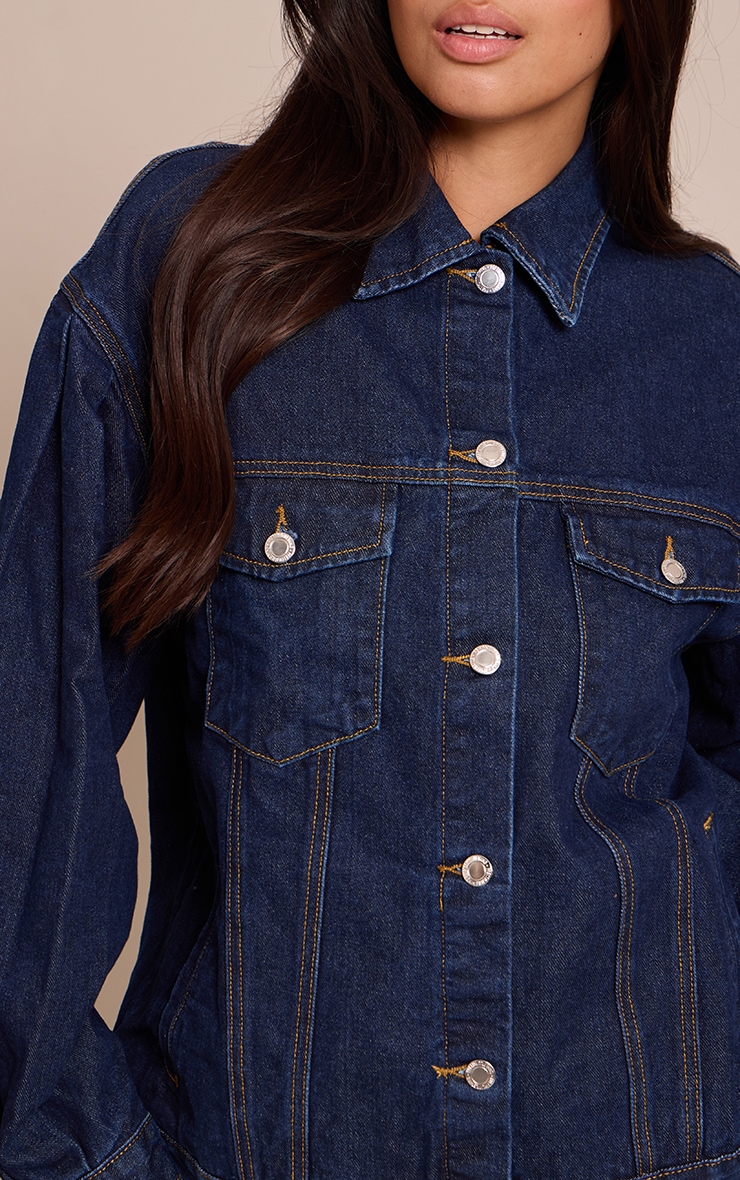 Veste oversize en jean indigo à manches cocon image 4