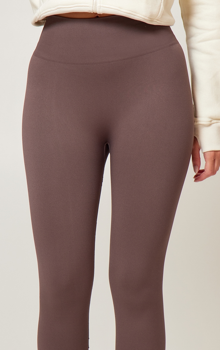 Chocolate Seamless High Waist Gym Leggings image 4