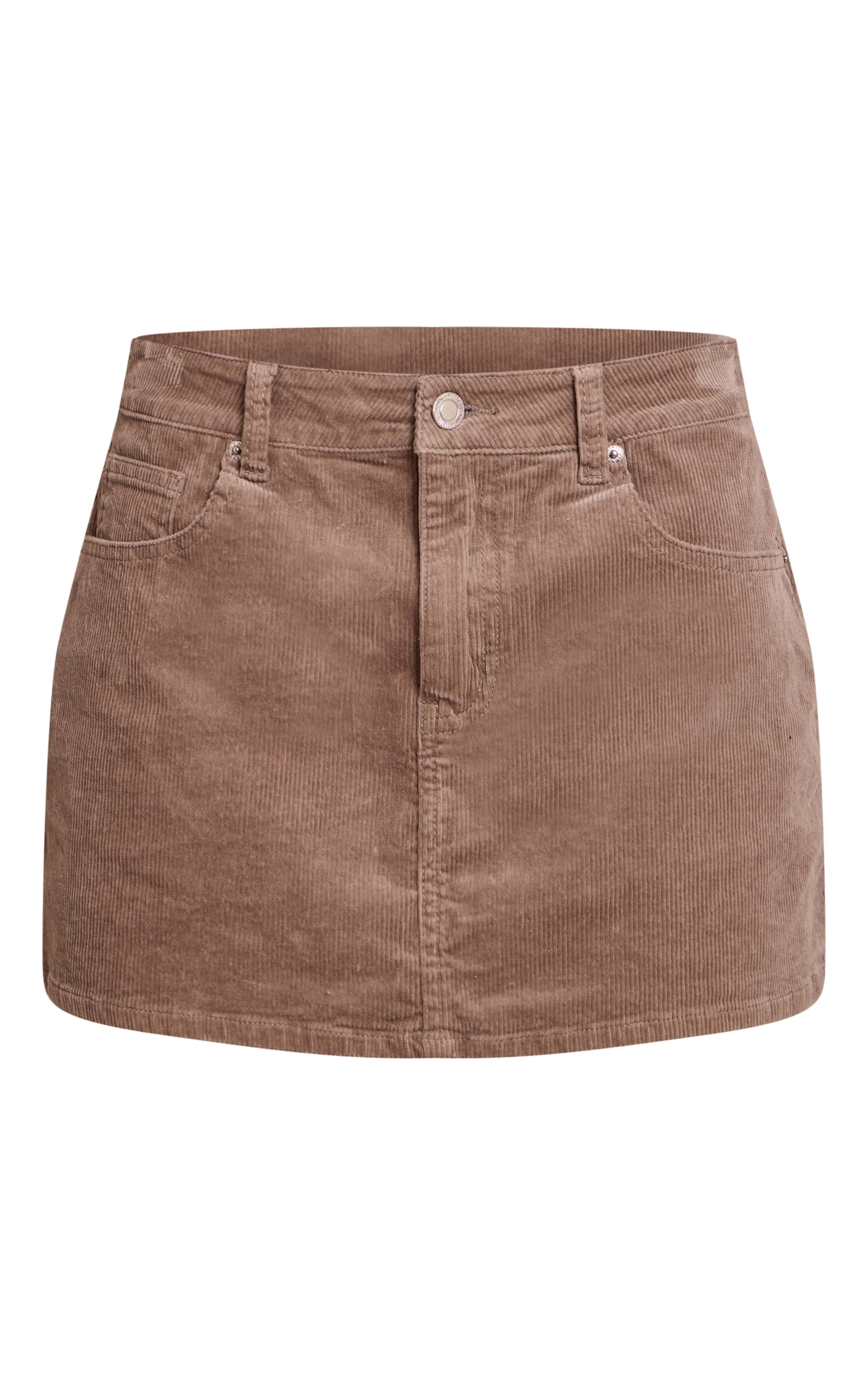 Taupe Cord Denim Mini Skirt image 6