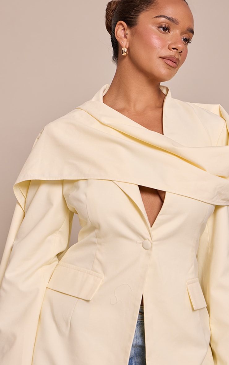 Shape Butter Cream Scarf Detail Cinched Blazer image 4