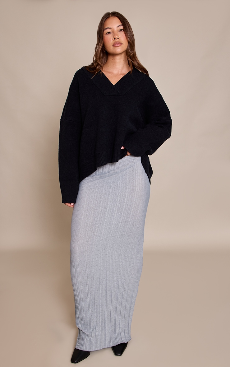 Grey Plisse Maxi Skirt image 1