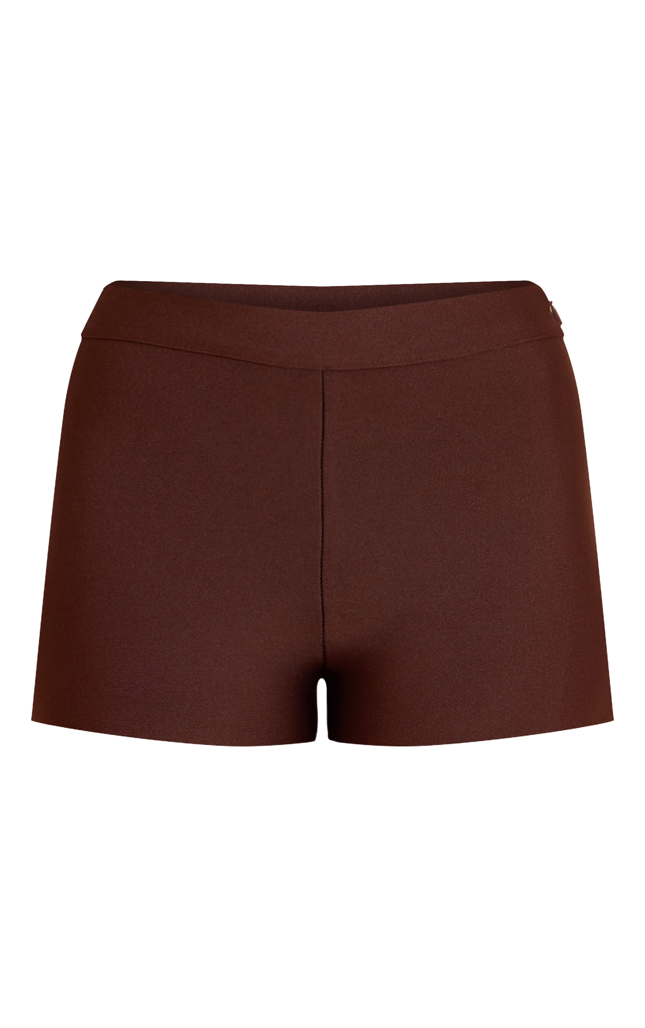 Chocolate Tailored Bandage Mid Rise Shorts image 6