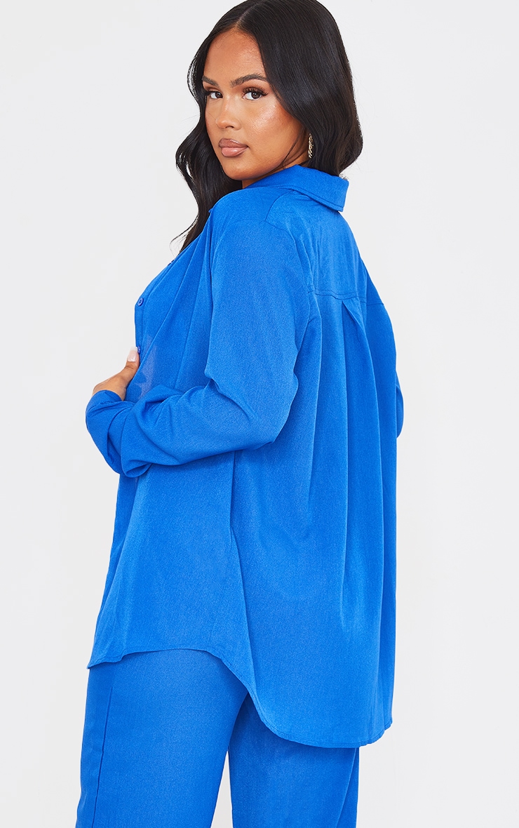 Blue Oversized Long Sleeve Shirt CoOrds PrettyLittleThing