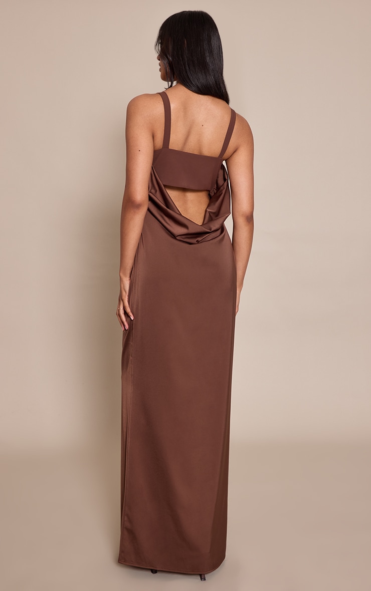 Chocolate Underwired Strappy Maxi Dress image 2