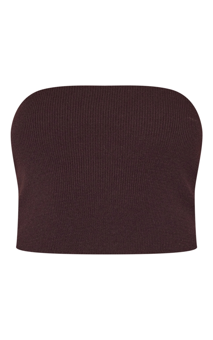 Chocolate Bandeau Knit Top image 5