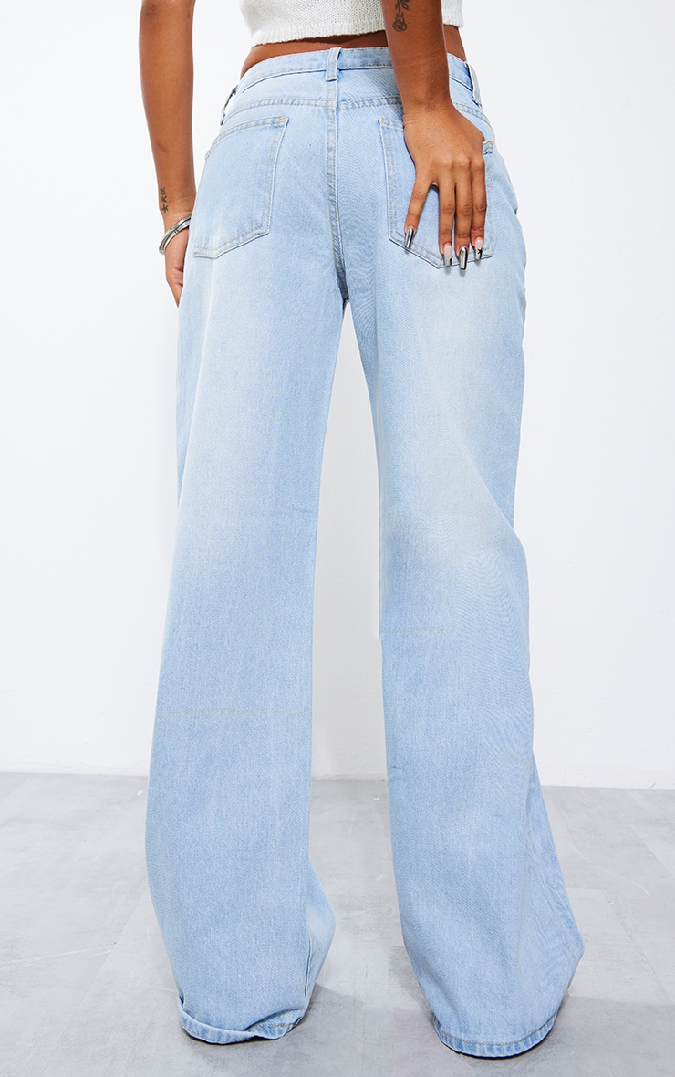 Light Blue Wash Low Rise Boyfriend Jeans image 3