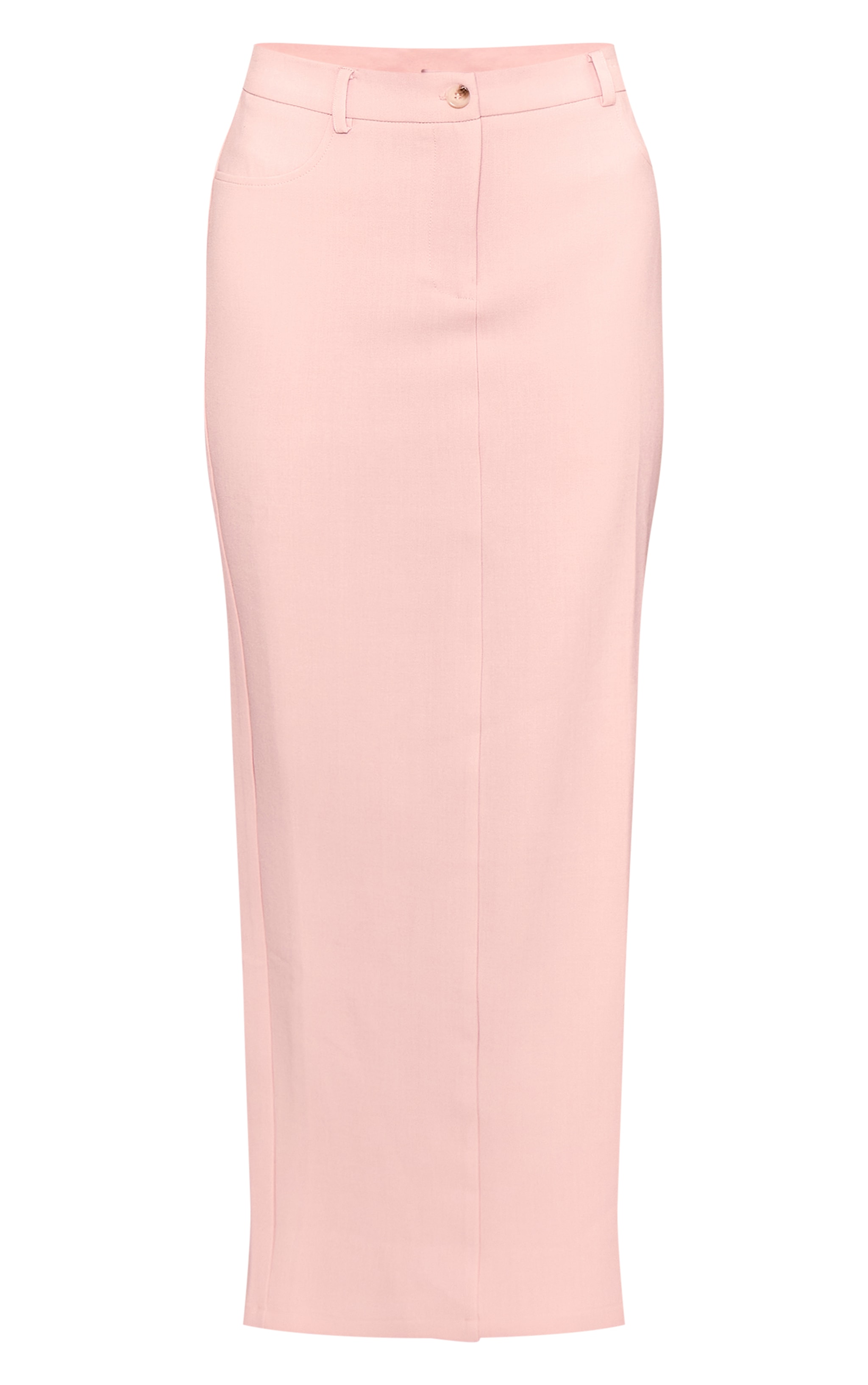 Jupe de tailleur longue tissée rose dragée image 5