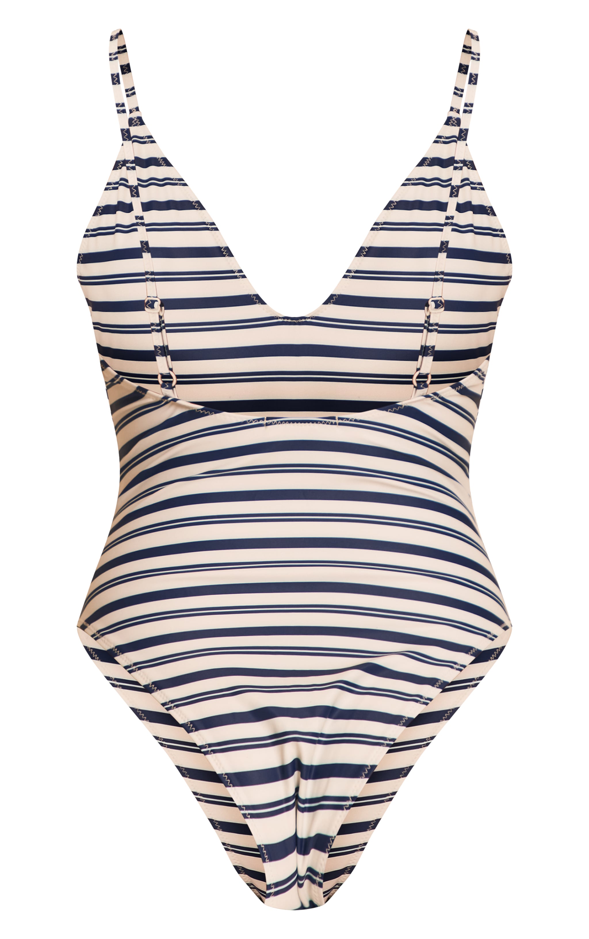 Navy Stripe Print Scoop Swimsuit image 6