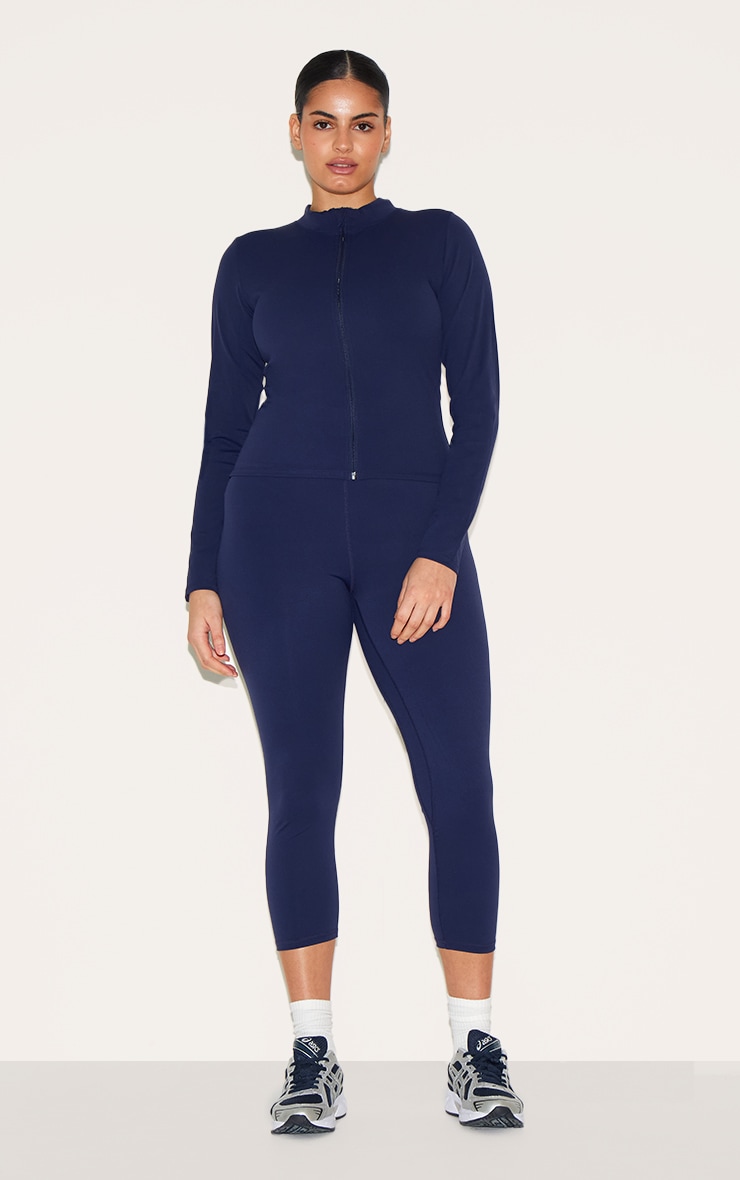 Navy Sculpt Cropped Gym Leggings image 6