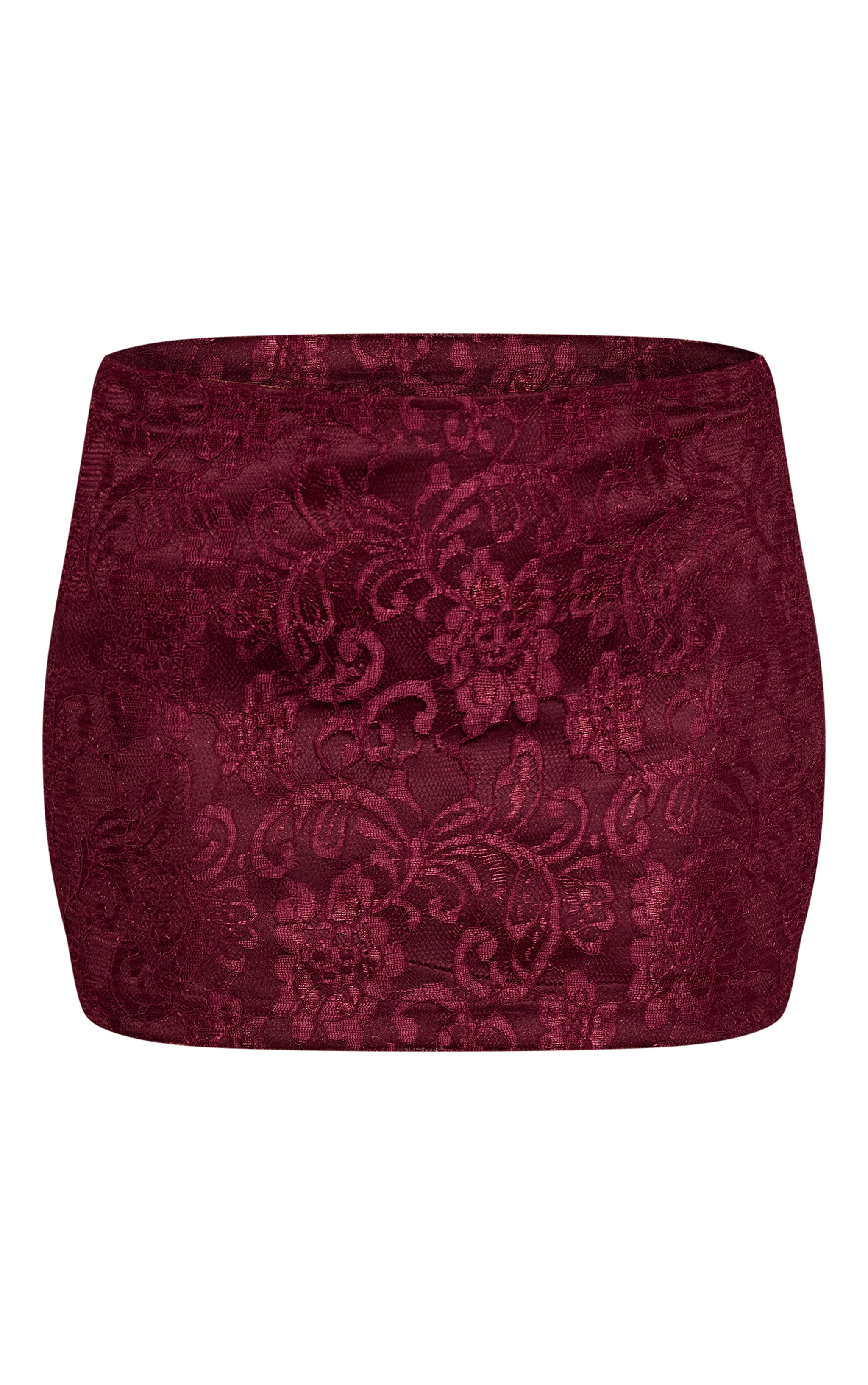 Wine Lace Mid Rise Mini Skirt image 6
