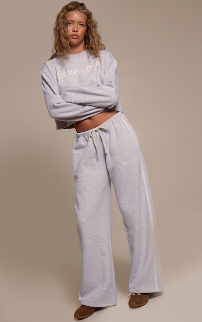 Joggers gris cendré imprimé Sports Club large.
