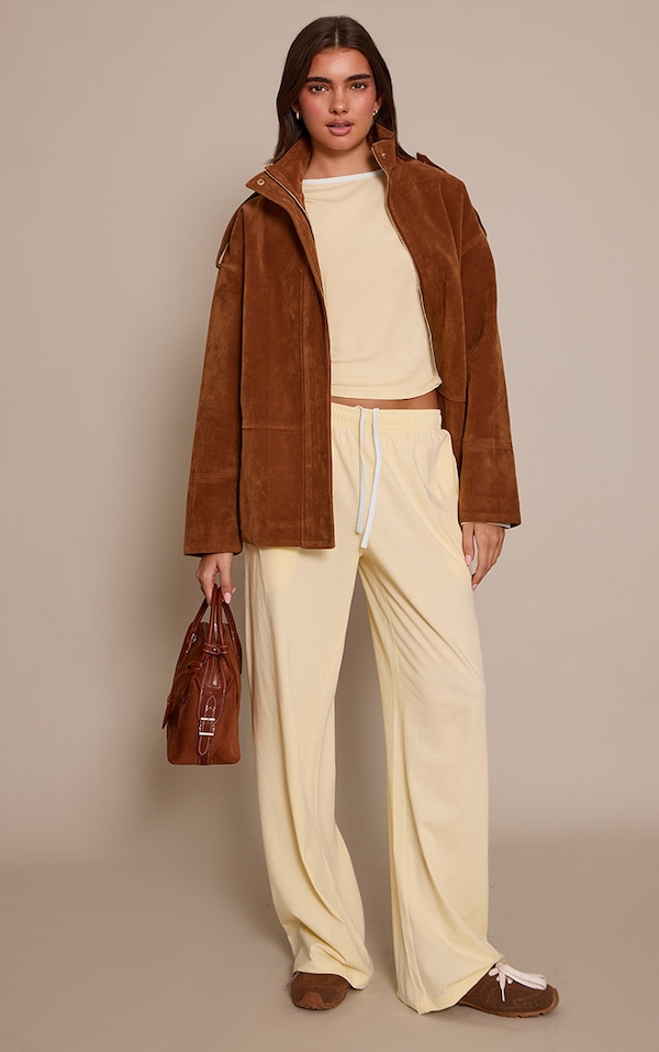 Buttercream Cotton Contrast Drawstring Relaxed Joggers