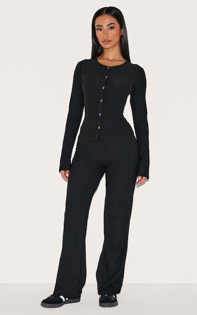 Petite Black Soft Touch Straight Leg Pants