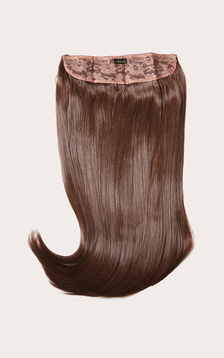 Lullabellz Thick 24` 1 Piece Straight Clip In Hair Extensions Warm Brunette image 5