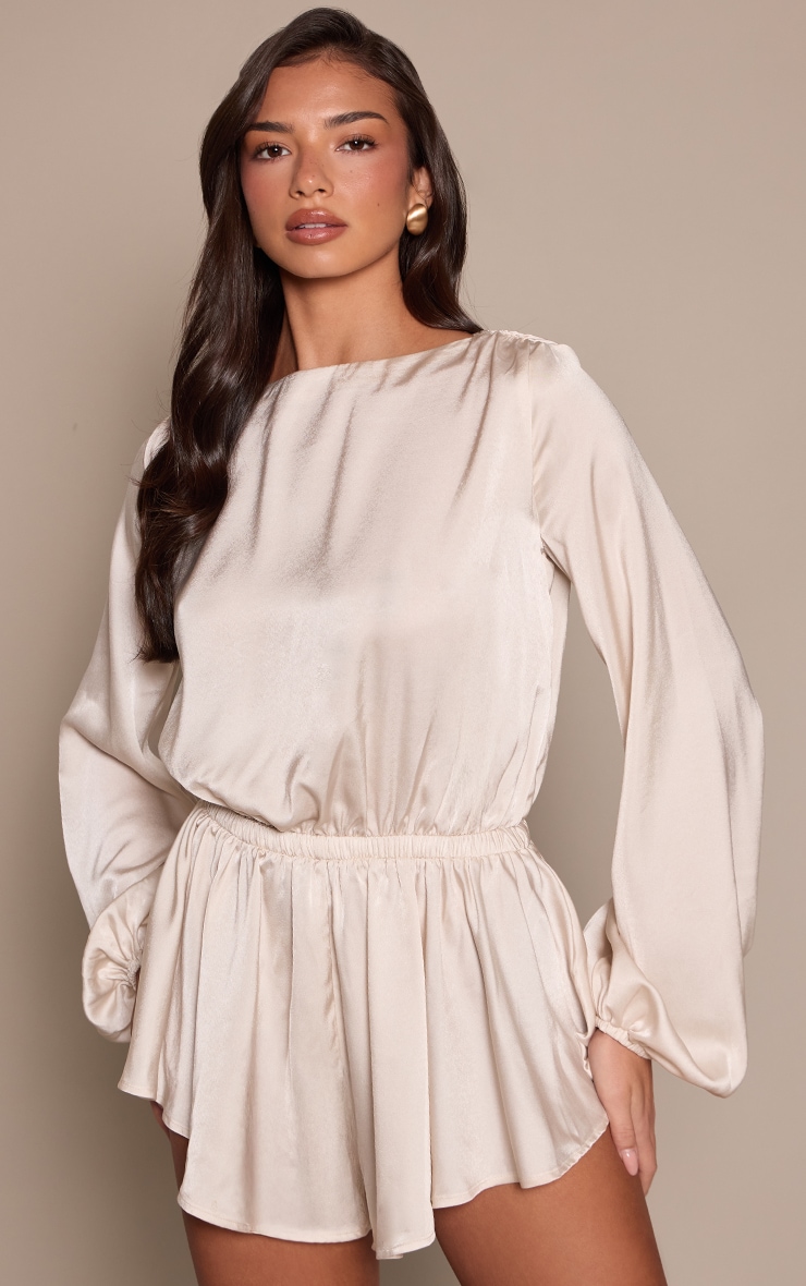 Cream Balloon Sleeve Romper