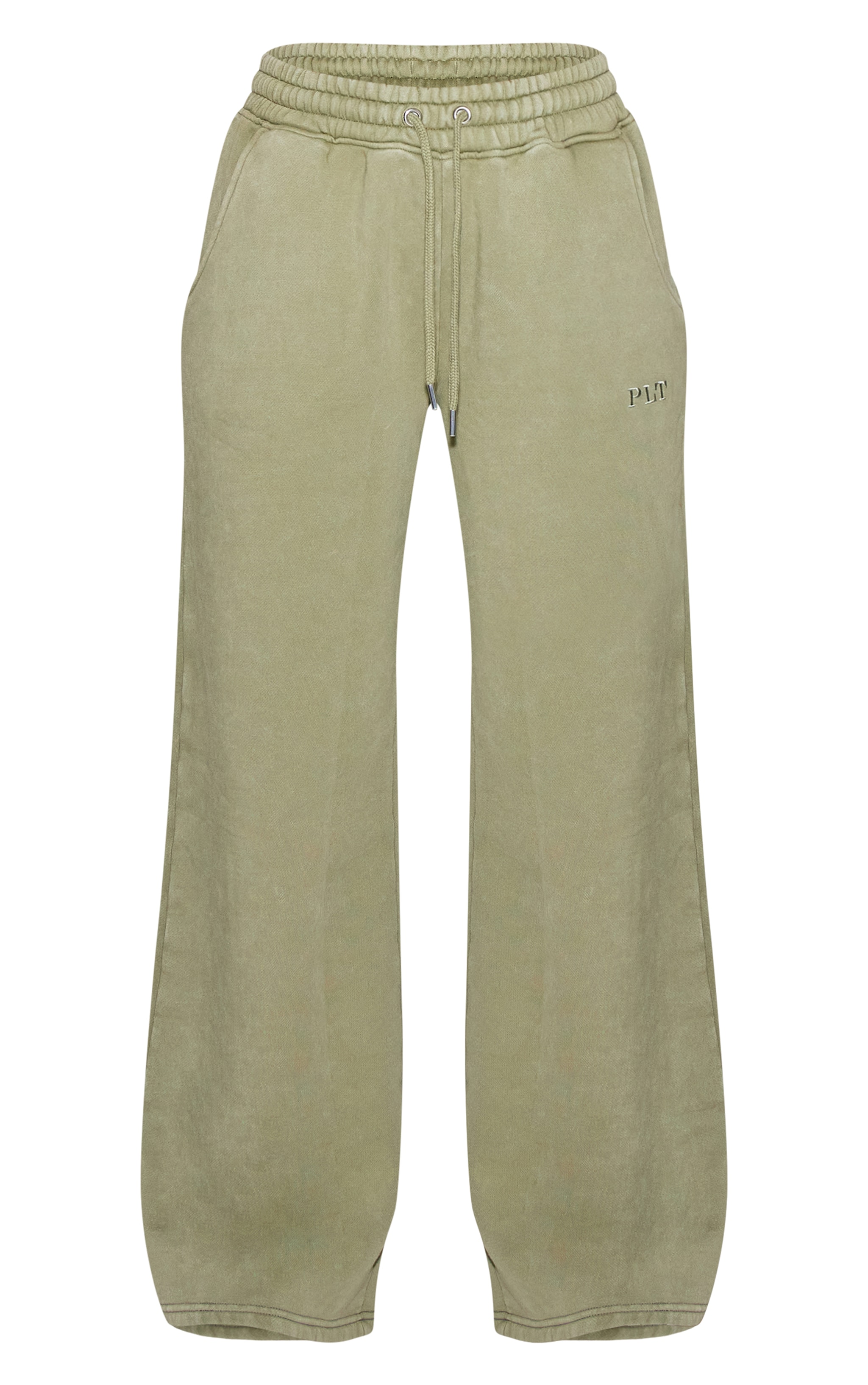Olive Washed Wide Leg Sweatpants image 5