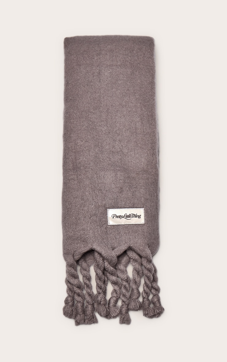 Grey Grey Logo Tab Fuzzy Blanket Scarf image 2