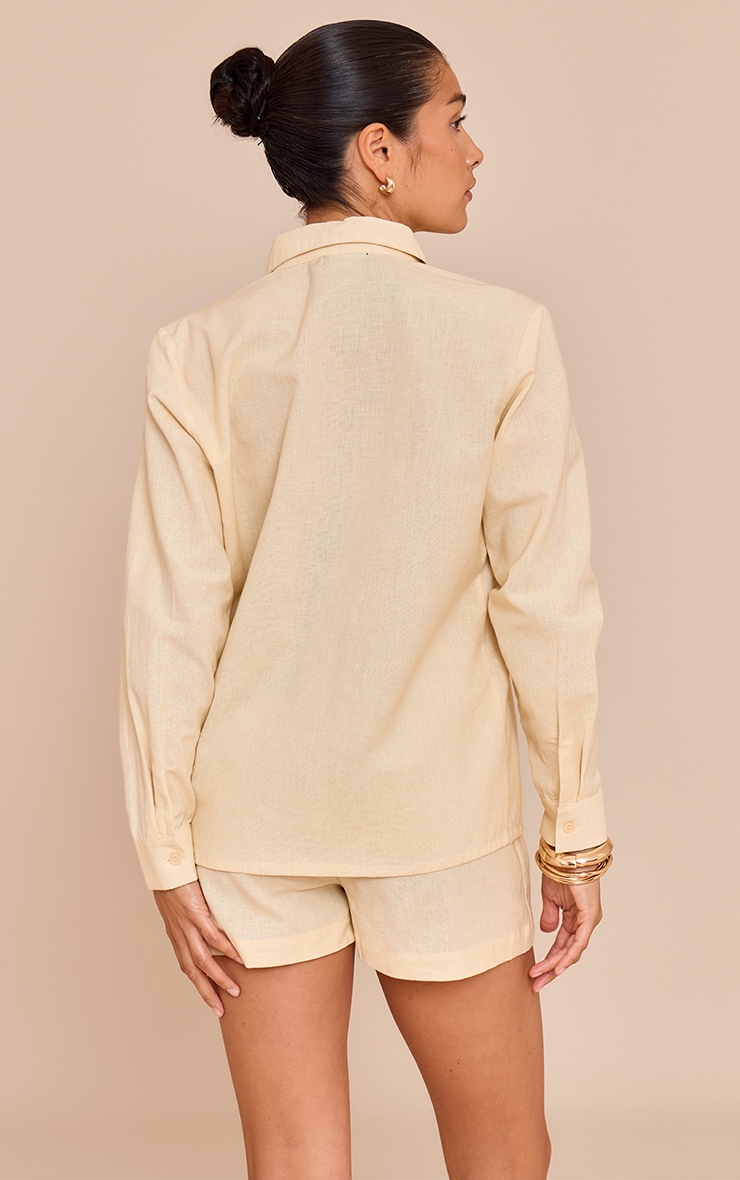Petite Almond Woven Button Up Shirt image 2