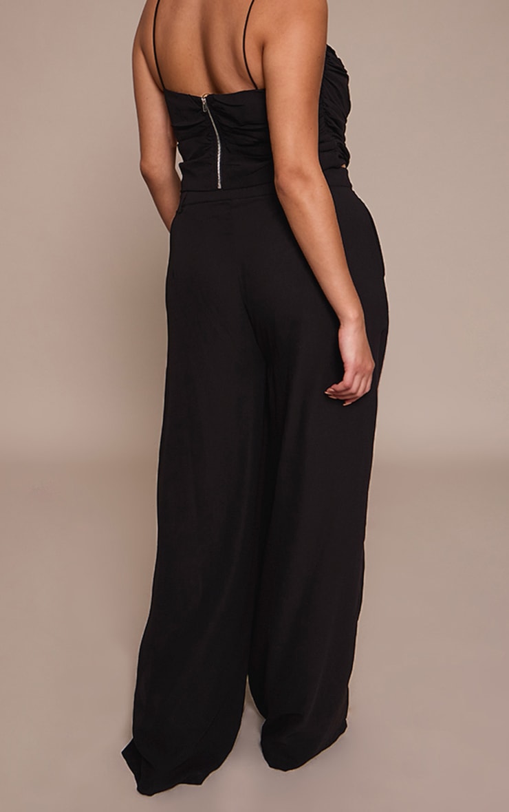 Plus Black Chiffon High Waisted Wide Leg Pants image 3