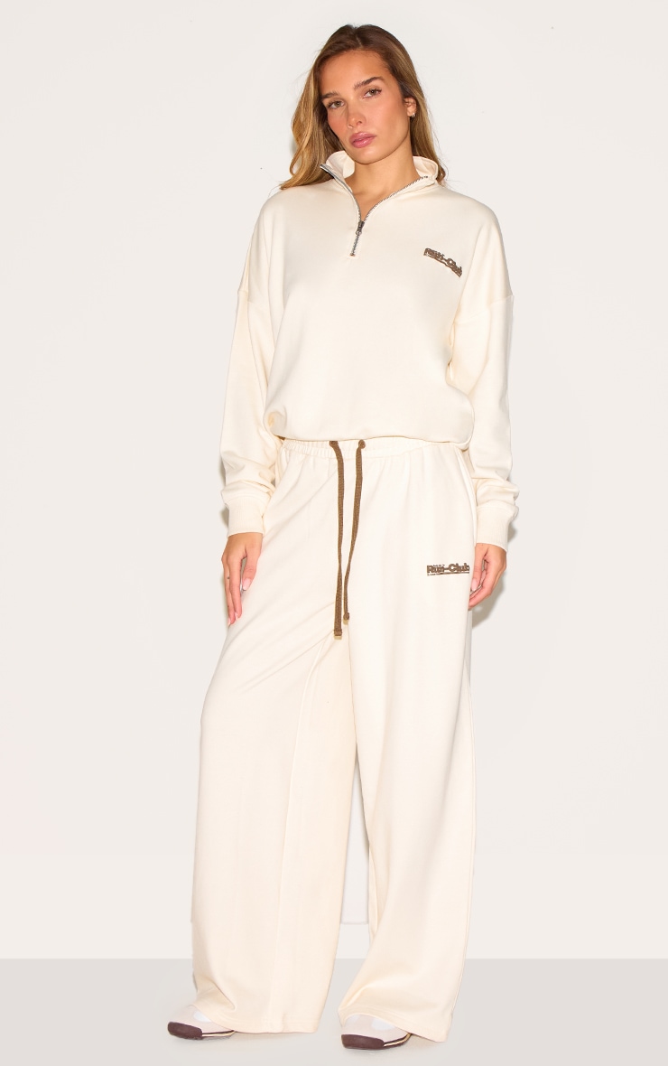 Cream Run Club Puff Print Wide Leg Sweatpants image 1
