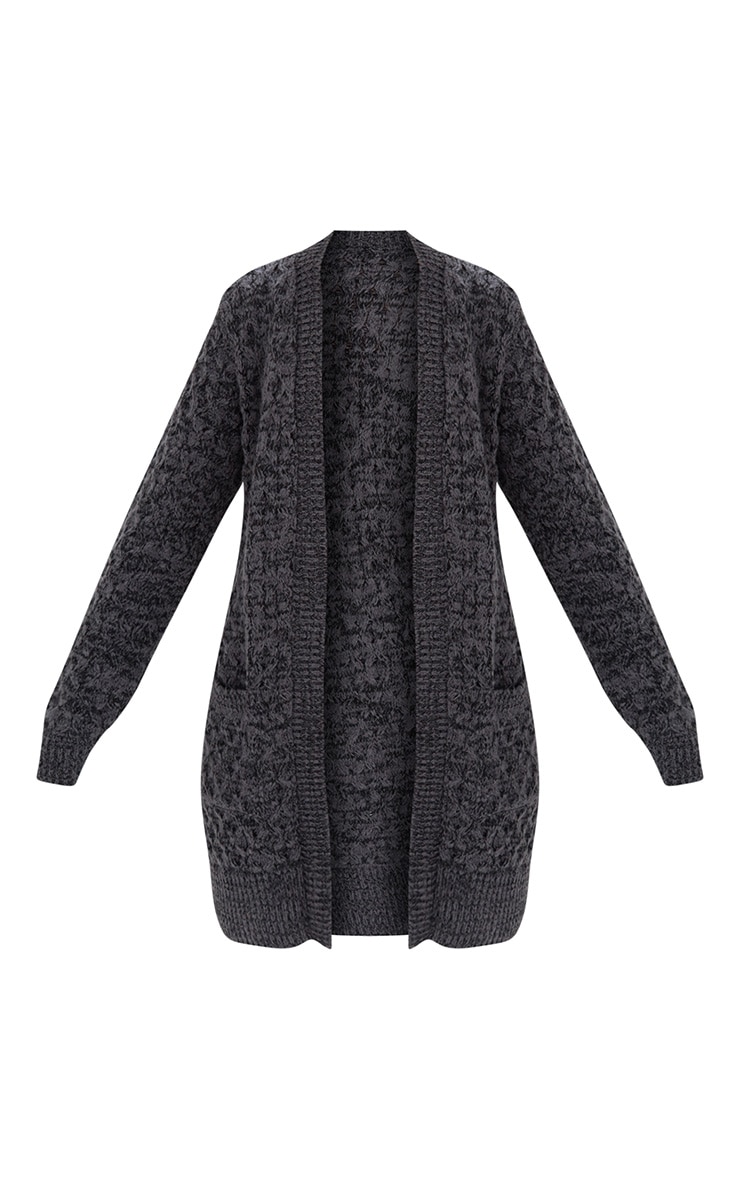 Black Chunky Knit Edge to Edge Cardigan. Knitwear PrettyLittleThing