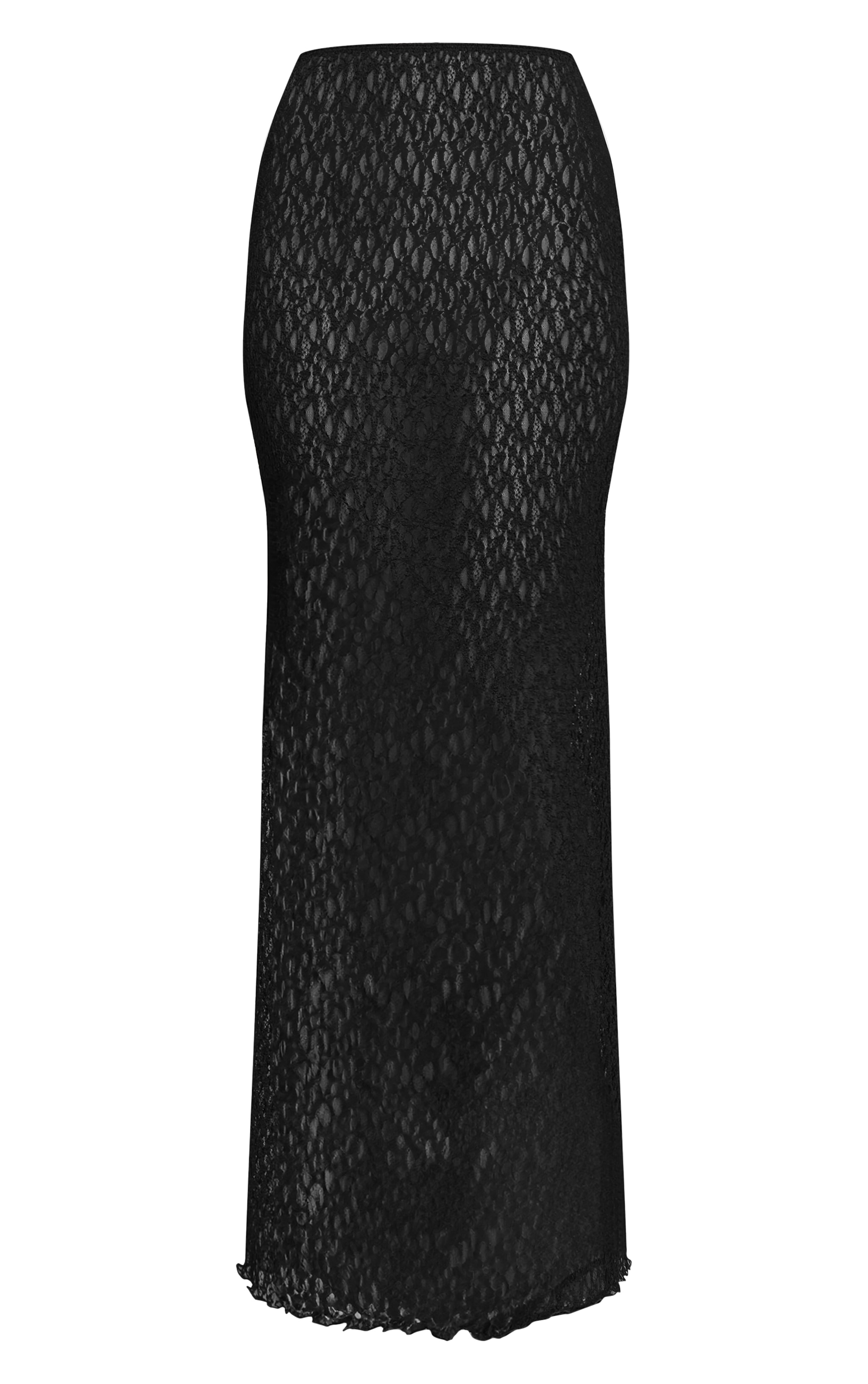 Jupe sirène longue en dentelle noire transparente image 5